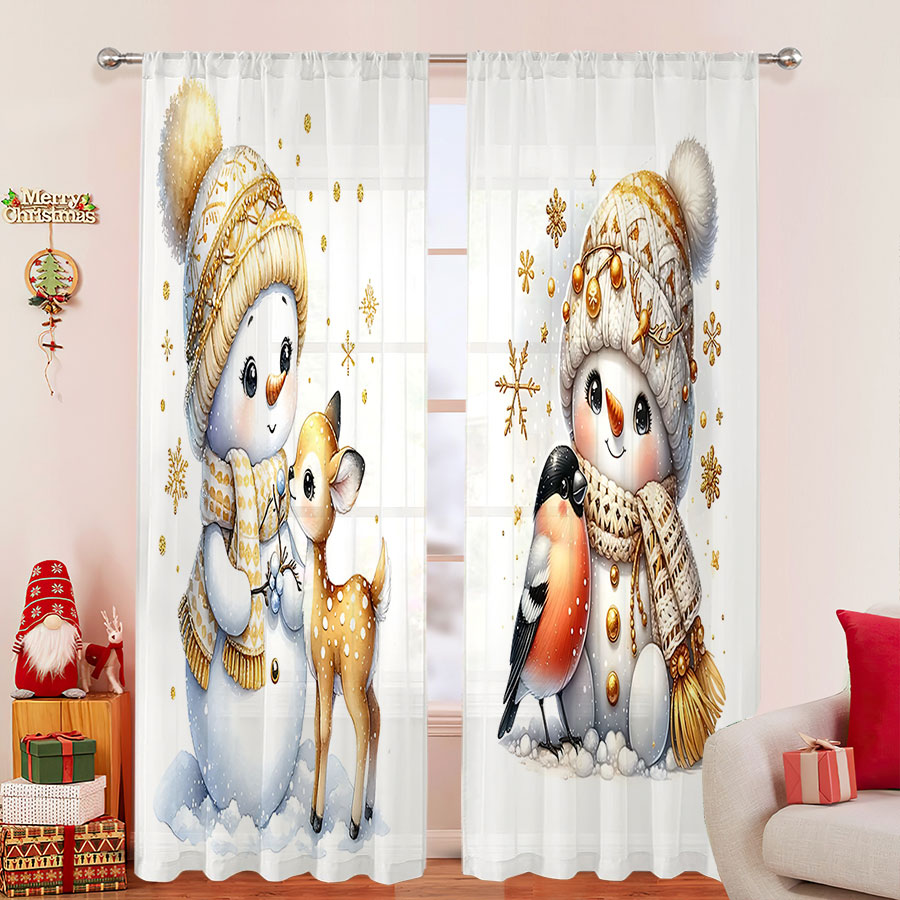 Curtain Sheer Voile - 2PCS 디지털 프린트 시어 커튼, 귀여운
