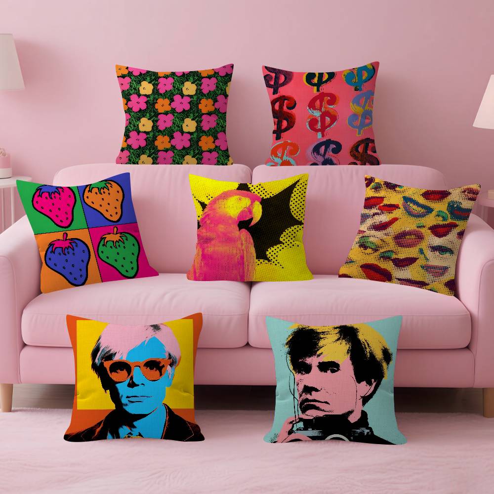 Home Art Textiles - A-Andy W-Warhol 아트 쿠션 커버 자동차용
