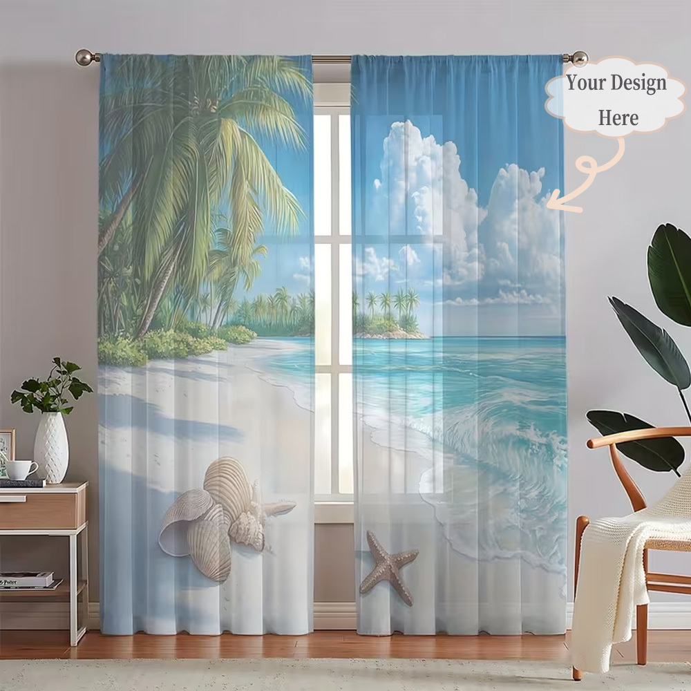Home Textiles - 맞춤형 2D 플랫 2피스 시어 커튼,