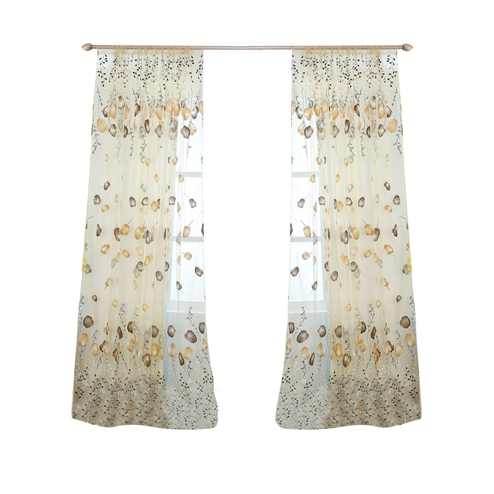 Curtain Sheer Voile - 100x200cm 튤립 보일 커튼 반투명 시어