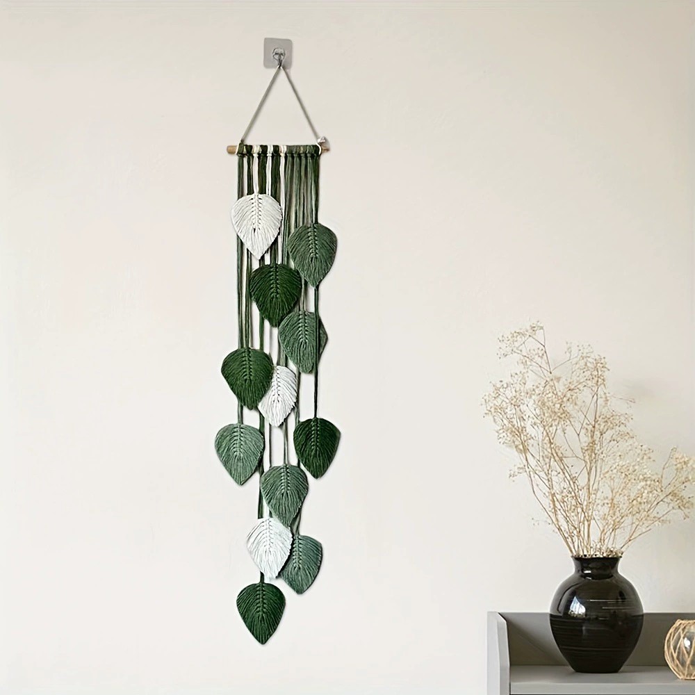 Home Art Textiles - 손으로 짠 잎사귀 벽걸이 태피스트리 침실