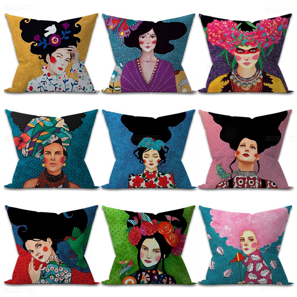 Home Textiles Fair - 추상 꽃 소녀 페어 럭키 드래곤
