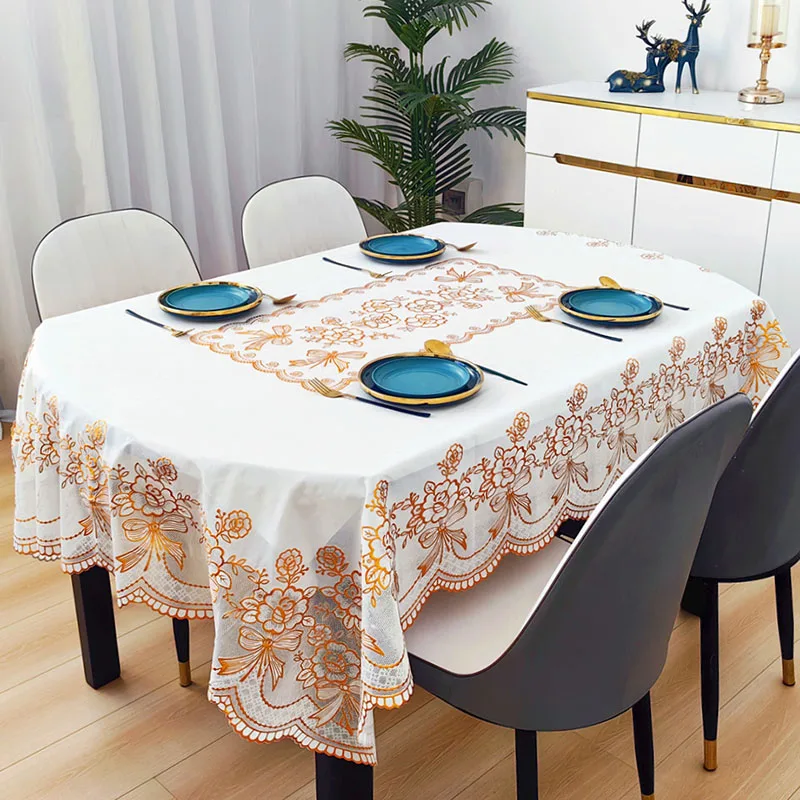 새로운 PVC 타원형 방수 식탁보 유럽풍 클래식 프린트 - Home Textiles News 리뷰 및 가격
