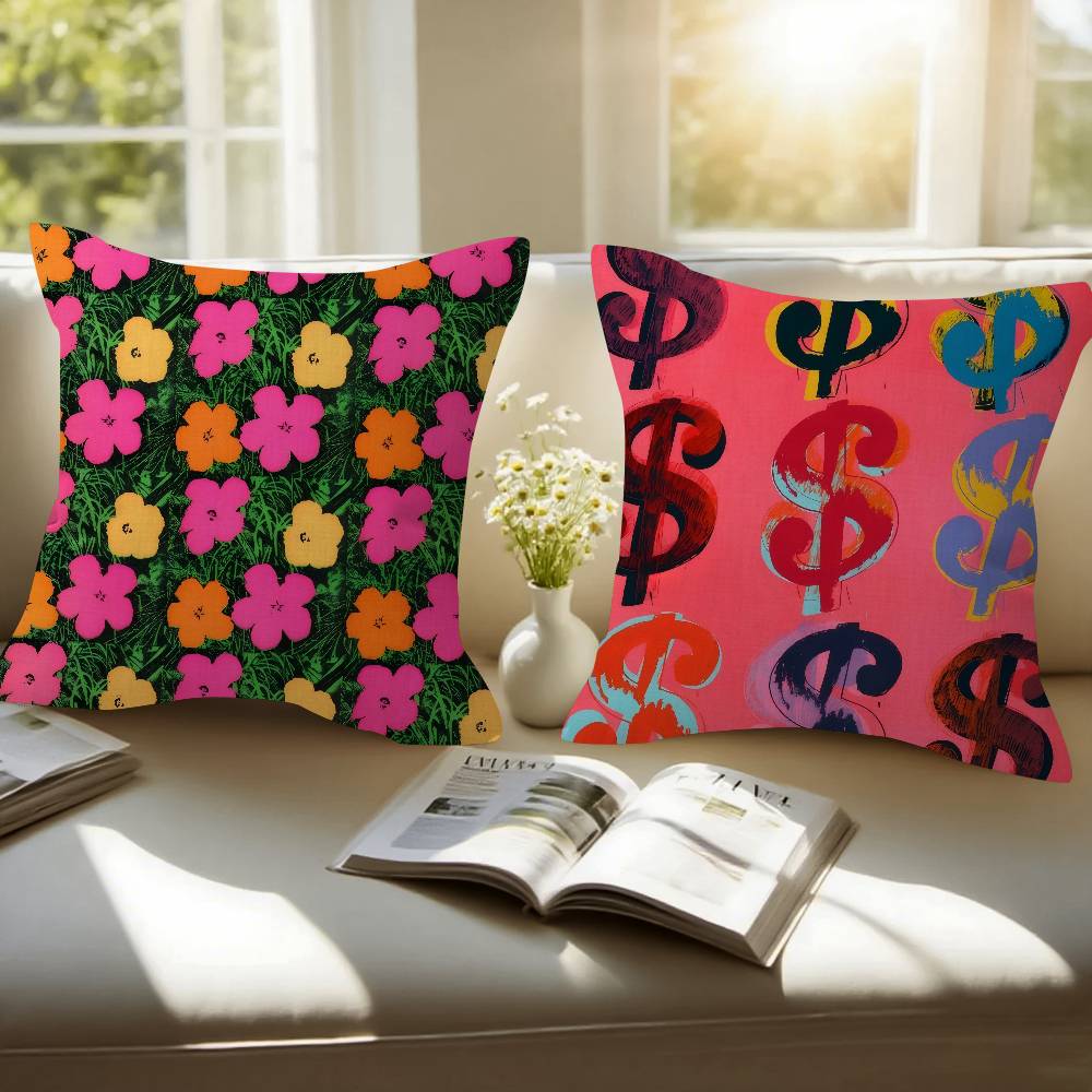 A-Andy W-Warhol 아트 쿠션 커버 자동차용  - Home Art Textiles 리뷰 및 가격