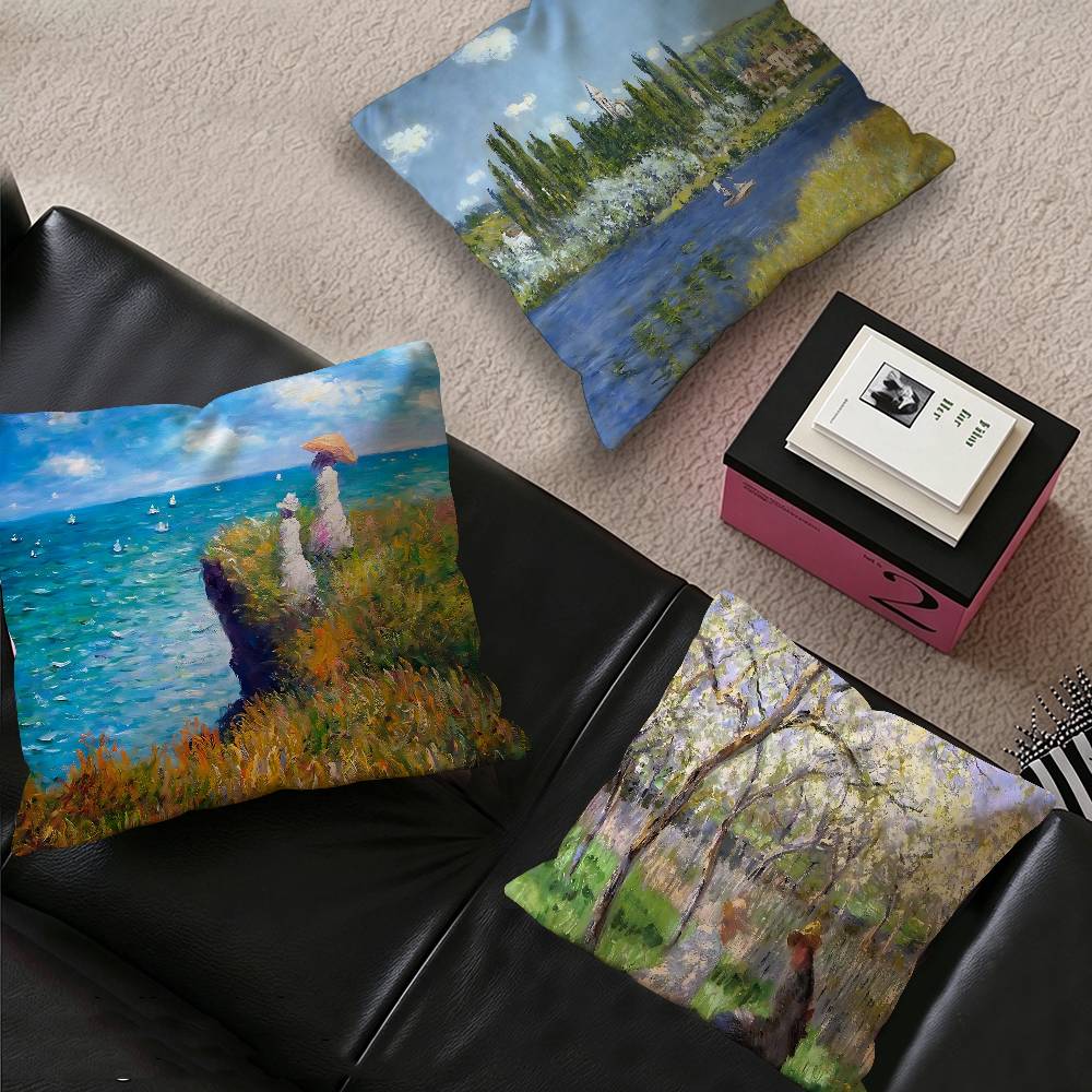모네 추상 풍경화 베개 커버 - 침실 및 거실 소파 장 - Home Art Textiles 리뷰 및 가격