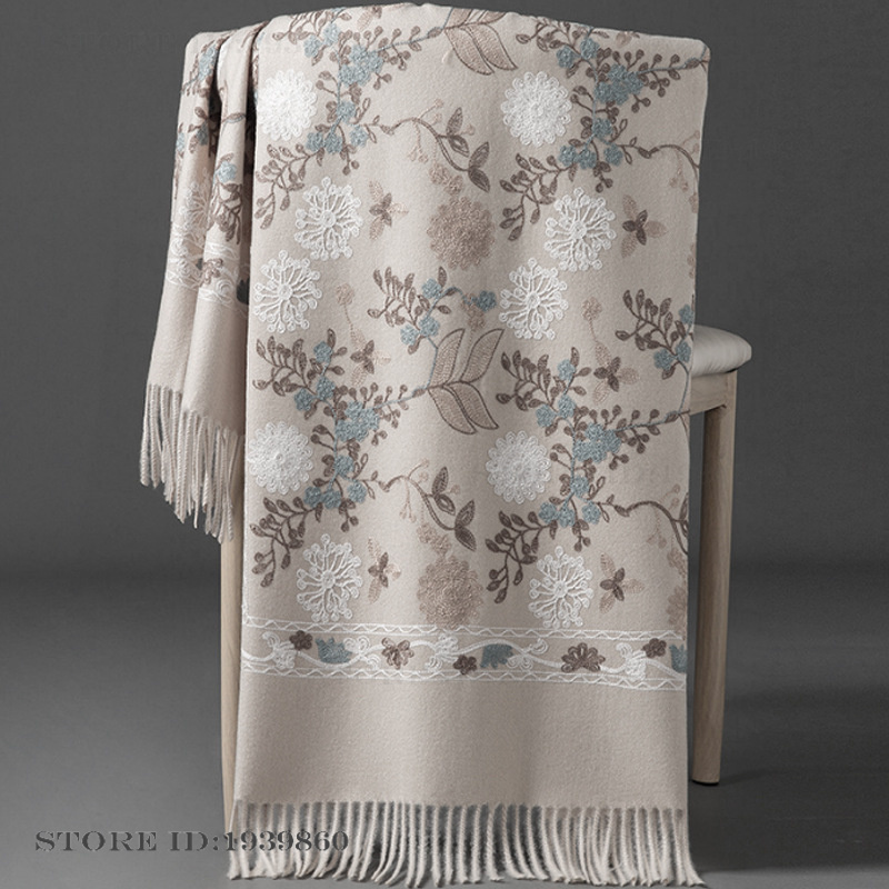 여성용 캐시미어 파시미나 스카프 랩 자수 꽃무늬 롱 숄 - Home Textiles Blanket 리뷰 및 가격