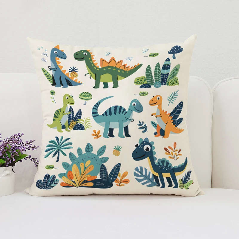 공룡랜드 쇼트 플러시 프린트 쿠션 커버, 거실 소파 장 - Home Landing Textiles 리뷰 및 가격