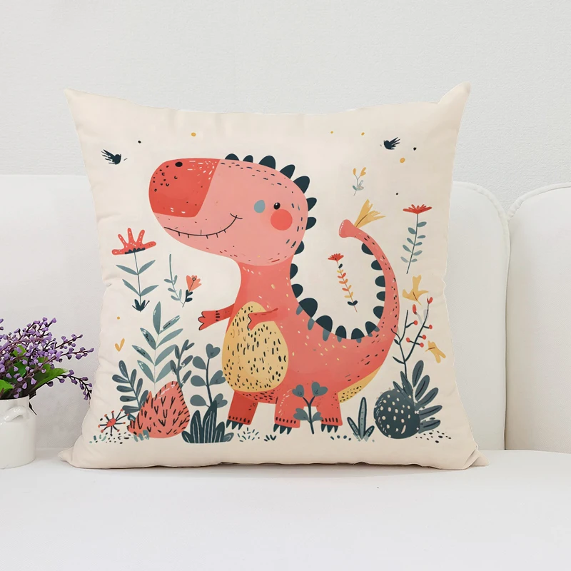 공룡랜드 쇼트 플러시 프린트 쿠션 커버, 거실 소파 장 - Home Landing Textiles 리뷰 및 가격