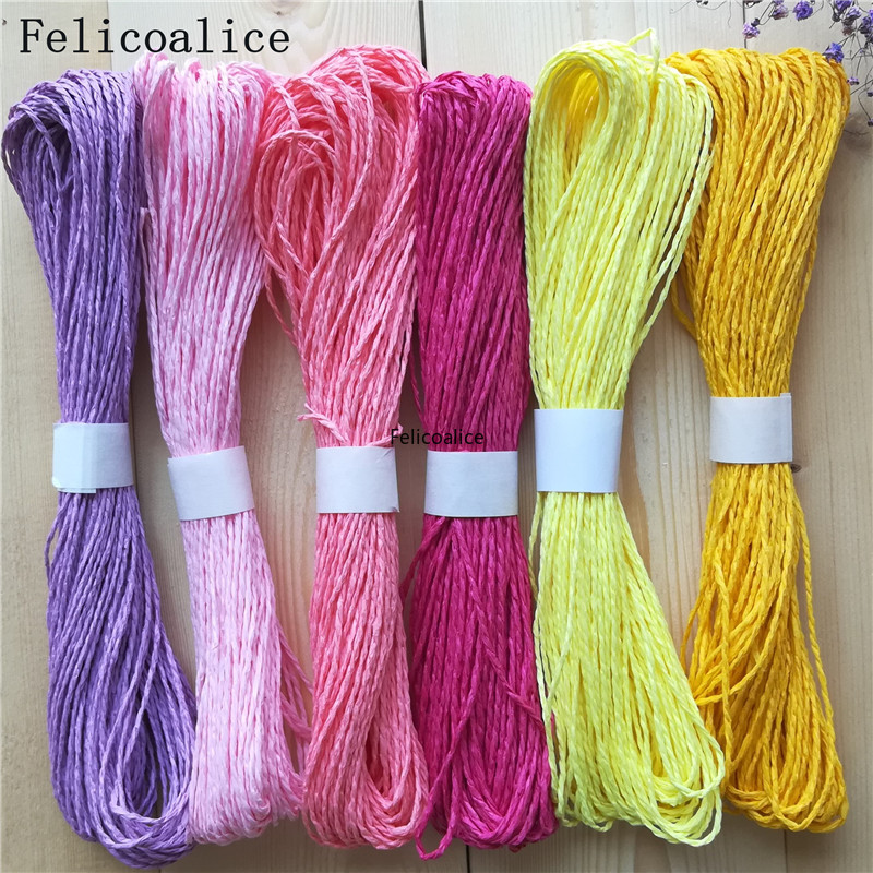 라피 잔디 로프 더블 피스 컬러 종이 로프 스티커, D - Home Art Textiles 리뷰 및 가격