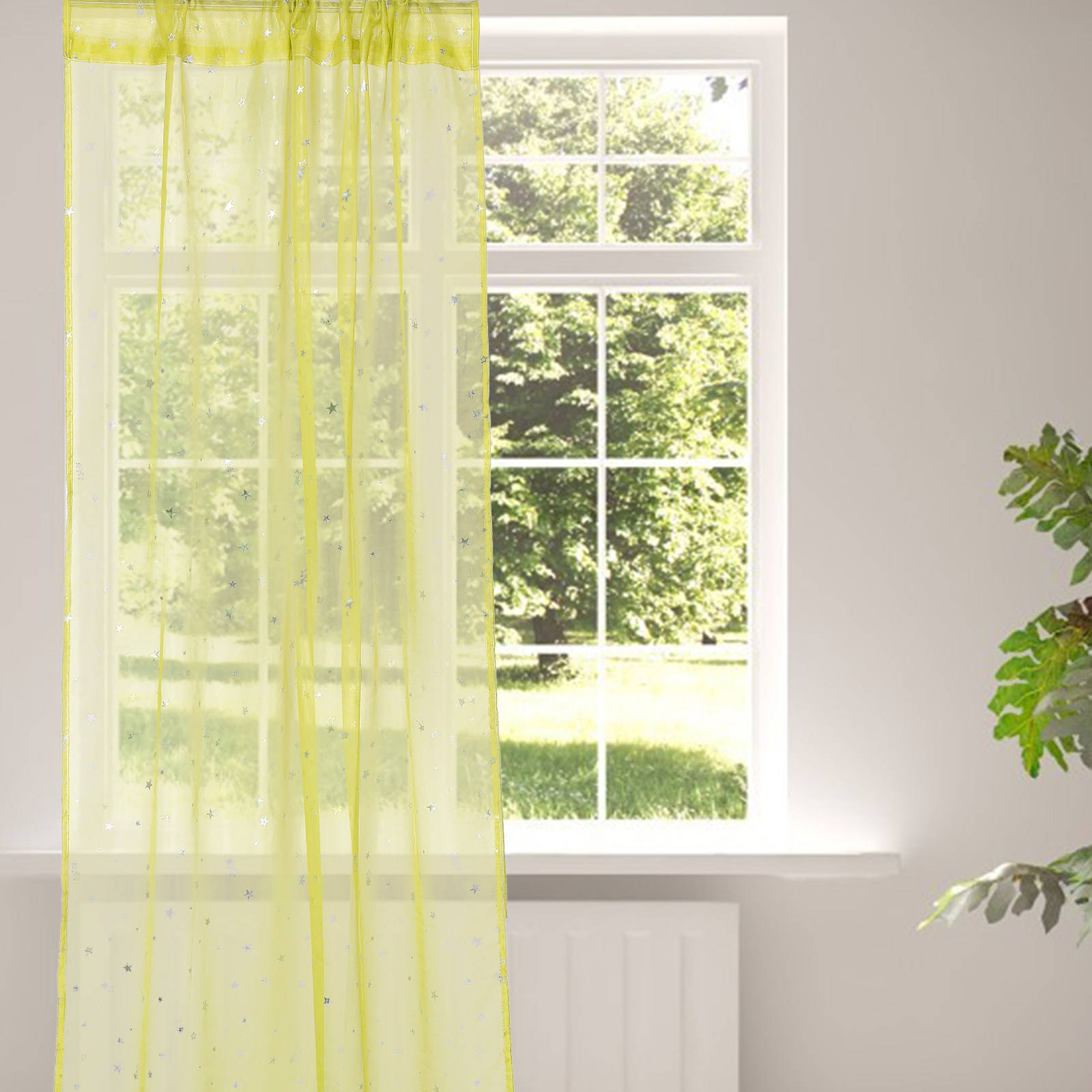 실버 스타 포일 쉬어 커튼 그린 사이즈 100x270c - Curtain Sheer Voile 리뷰 및 가격