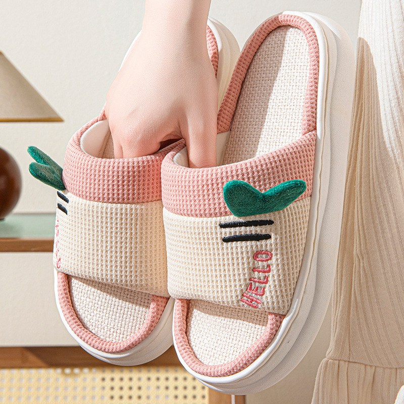 새로운 스타일의 여성용 린넨 슬리퍼, 실내용, 사계절용 - Home Textiles 리뷰 및 가격