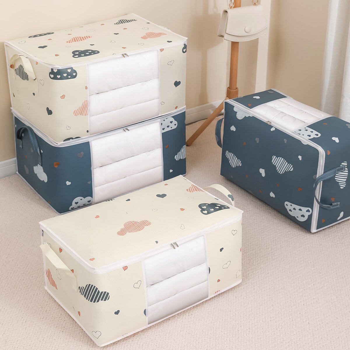 강화 손잡이가 달린 대용량 의류 보관 가방 정리함, 튼 - Home Textiles Blanket 리뷰 및 가격
