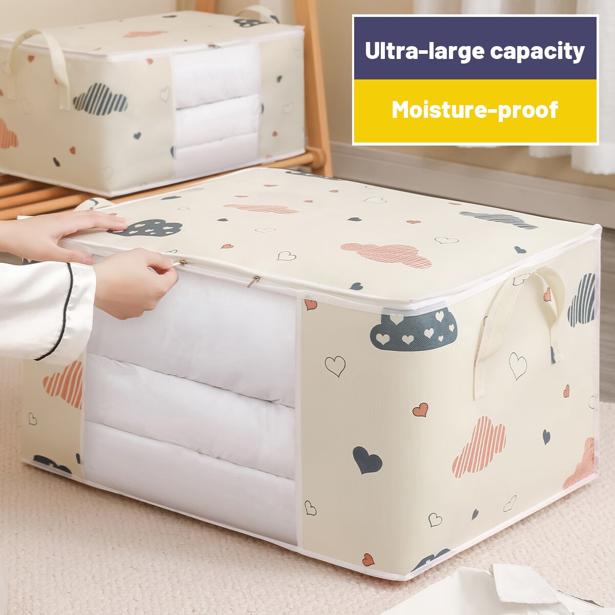 강화 손잡이가 달린 대용량 의류 보관 가방 정리함, 튼 - Home Textiles Blanket 리뷰 및 가격