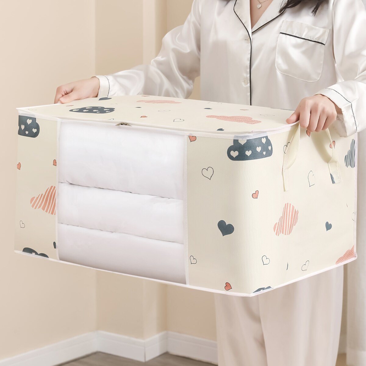 강화 손잡이가 달린 대용량 의류 보관 가방 정리함, 튼 - Home Textiles Blanket 리뷰 및 가격