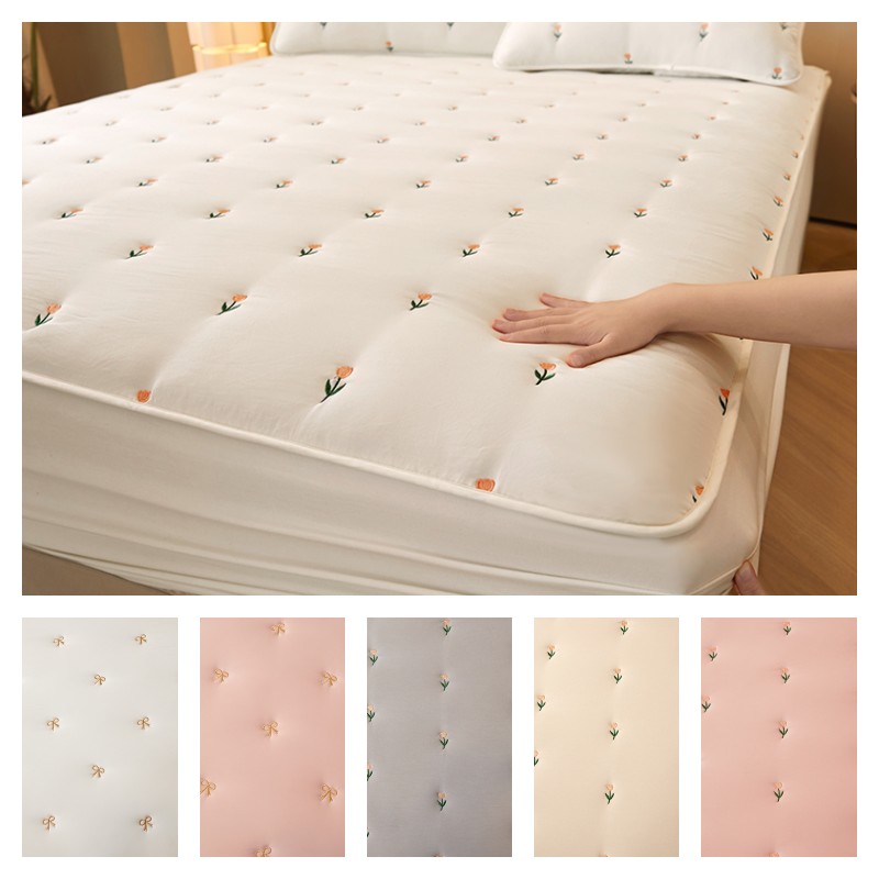 초두꺼운 매트리스 커버 퀼팅 자수 침대 커버 싱글/퀸/ - Mattress Pad Topper 리뷰 및 가격