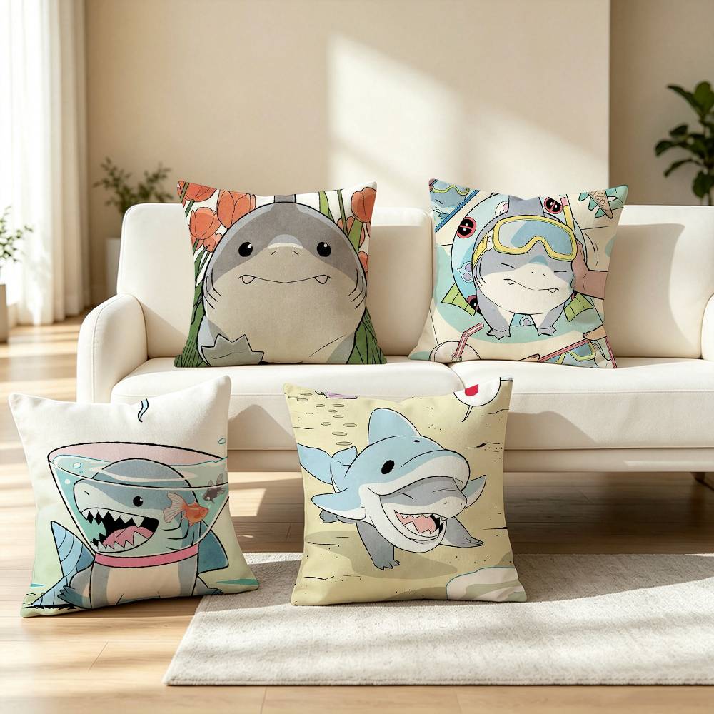 귀여운 지프 랜드 샤크 베개 커버 사각형 양면 소파 쿠 - Home Landing Textiles 리뷰 및 가격
