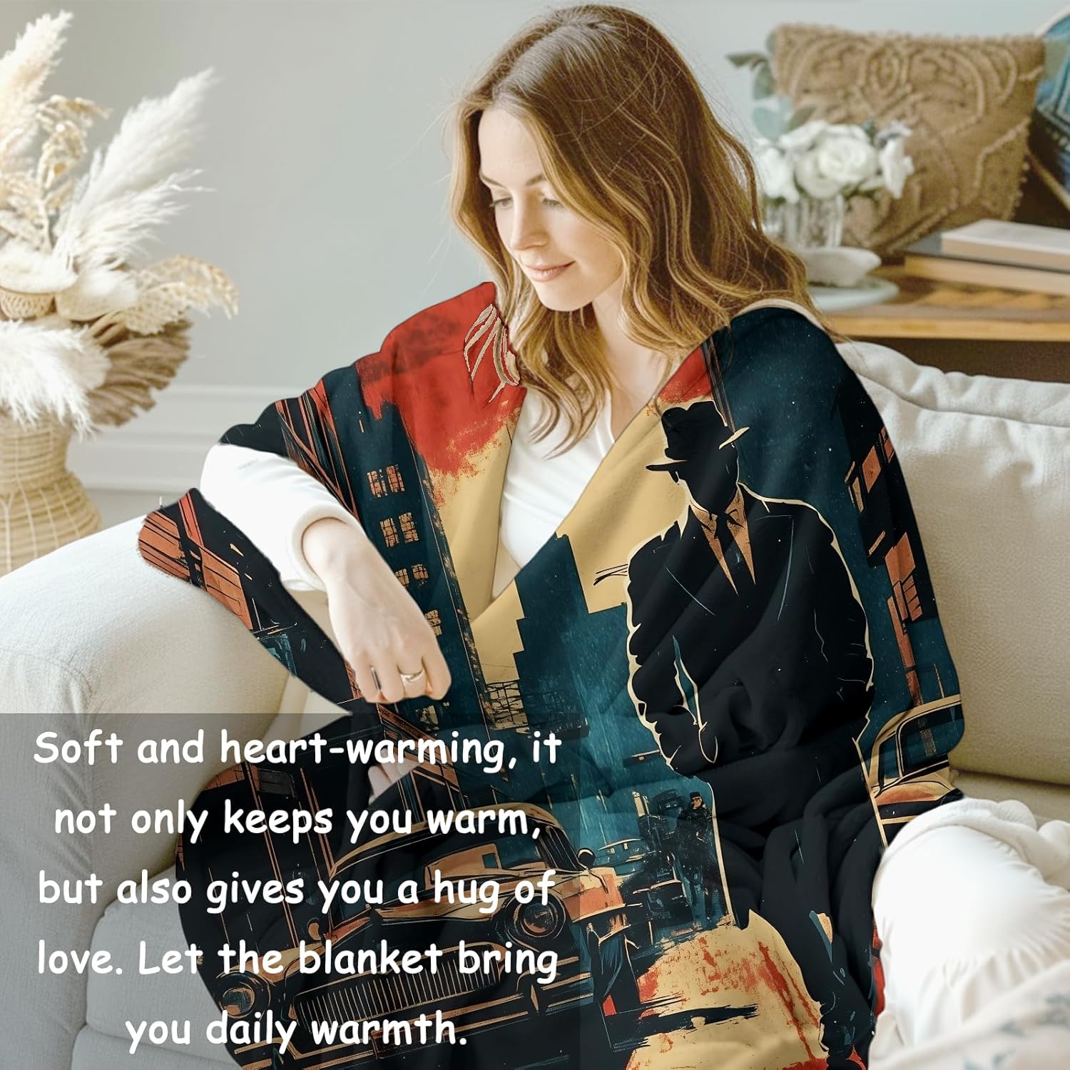 노아르 탐정 담요 여성용 선물, 범죄 플란넬 담요, 부 - Home Textiles Blanket 리뷰 및 가격