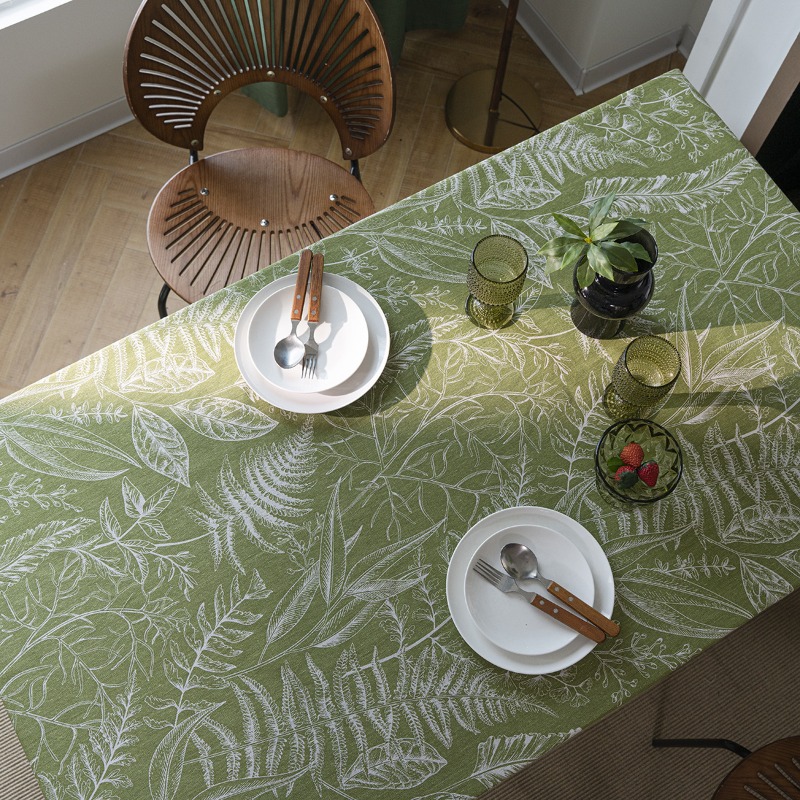 녹색 잎 스케치 식탁 천, 미국 원단 아트 직사각형 - Home Art Textiles 리뷰 및 가격