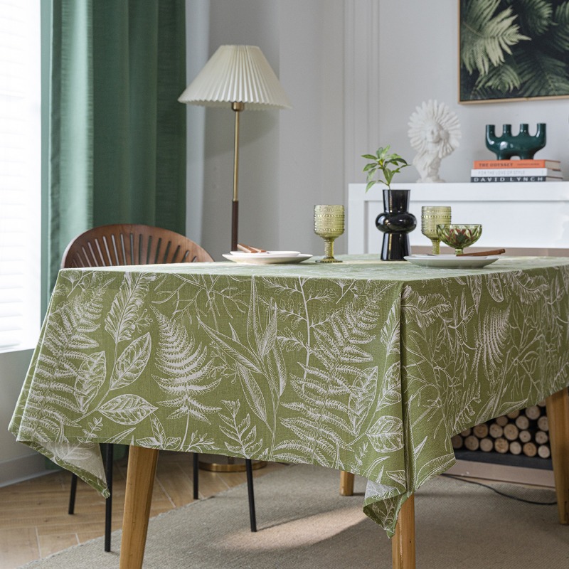 녹색 잎 스케치 식탁 천, 미국 원단 아트 직사각형 - Home Art Textiles 리뷰 및 가격