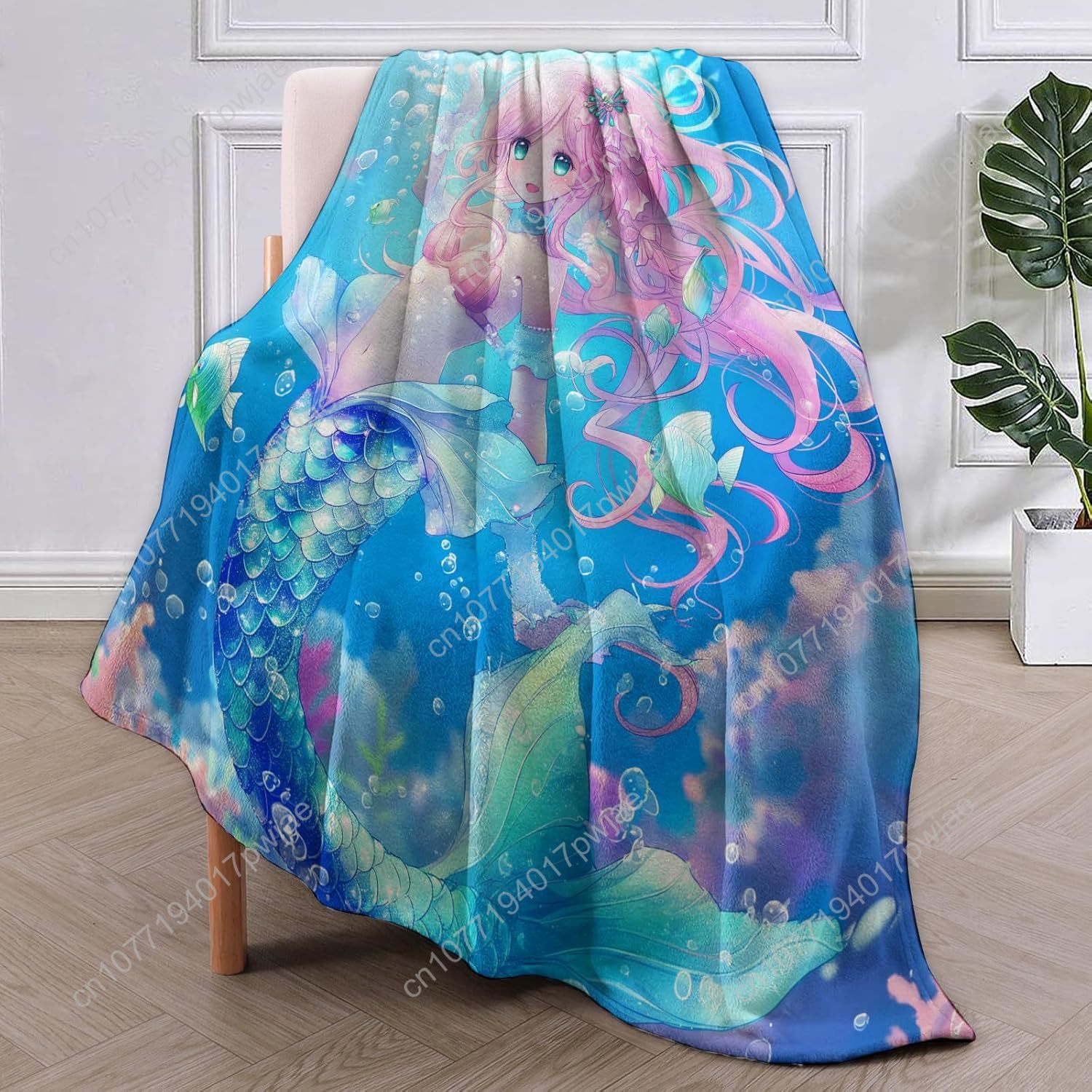 귀여운 인어 담요 만화 플란넬 담요 부드럽고 따뜻한 가 - Home Textiles Blanket 리뷰 및 가격