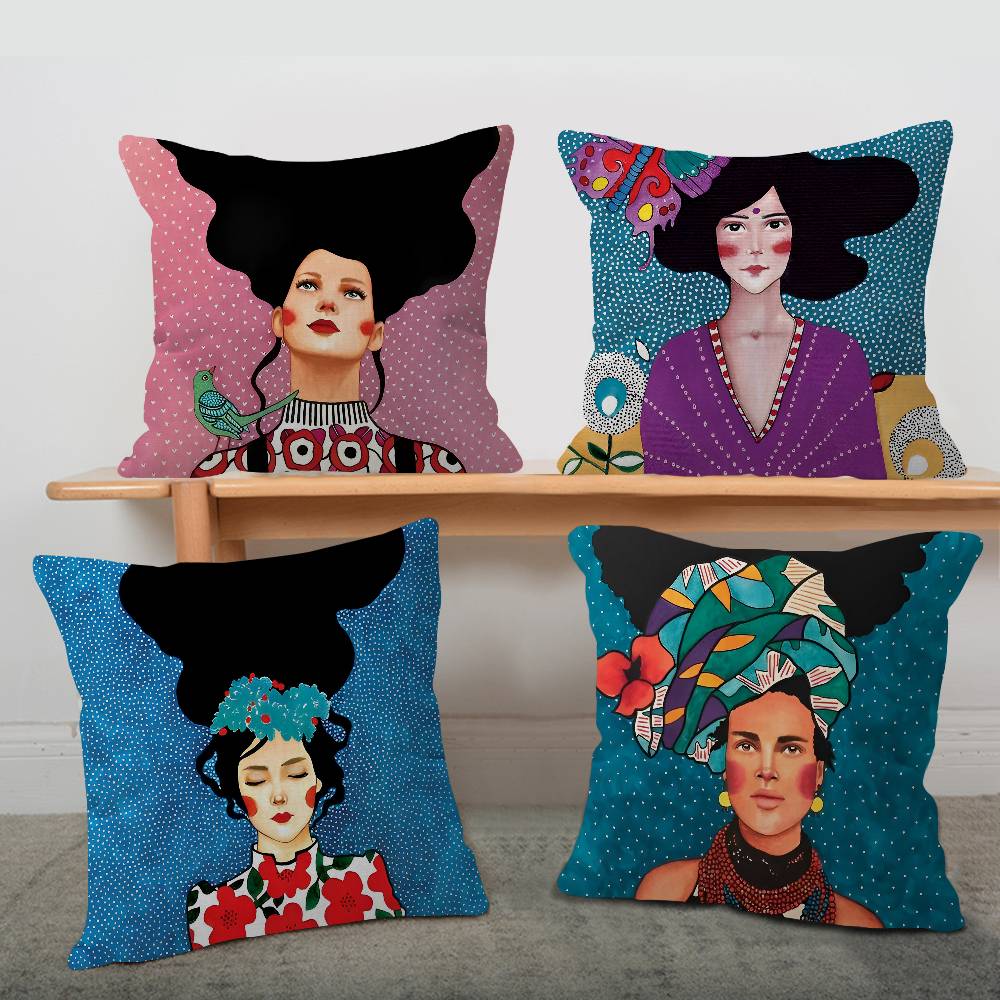 추상 꽃 소녀 페어 럭키 드래곤 베개 커버 소파 쿠션  - Home Textiles Fair 리뷰 및 가격