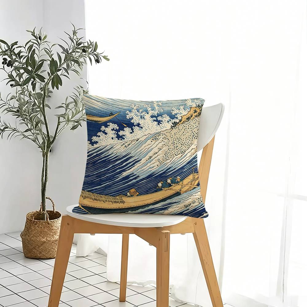 Art Katsushika H-Hokusai Squar - Home Art Textiles 리뷰 및 가격