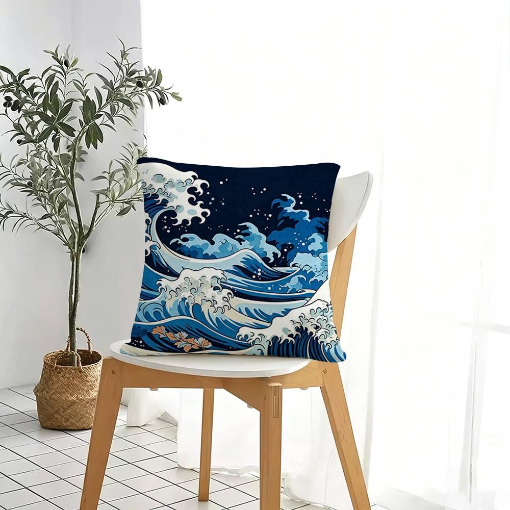 Art Katsushika H-Hokusai Squar - Home Art Textiles 리뷰 및 가격